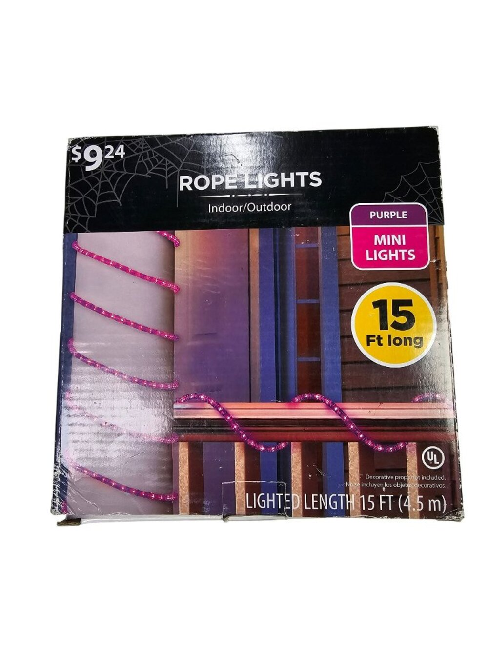 Purple Rope Lights 15ft NEW Indoor/Outdoor Halloween Decorative Lighting Walmart